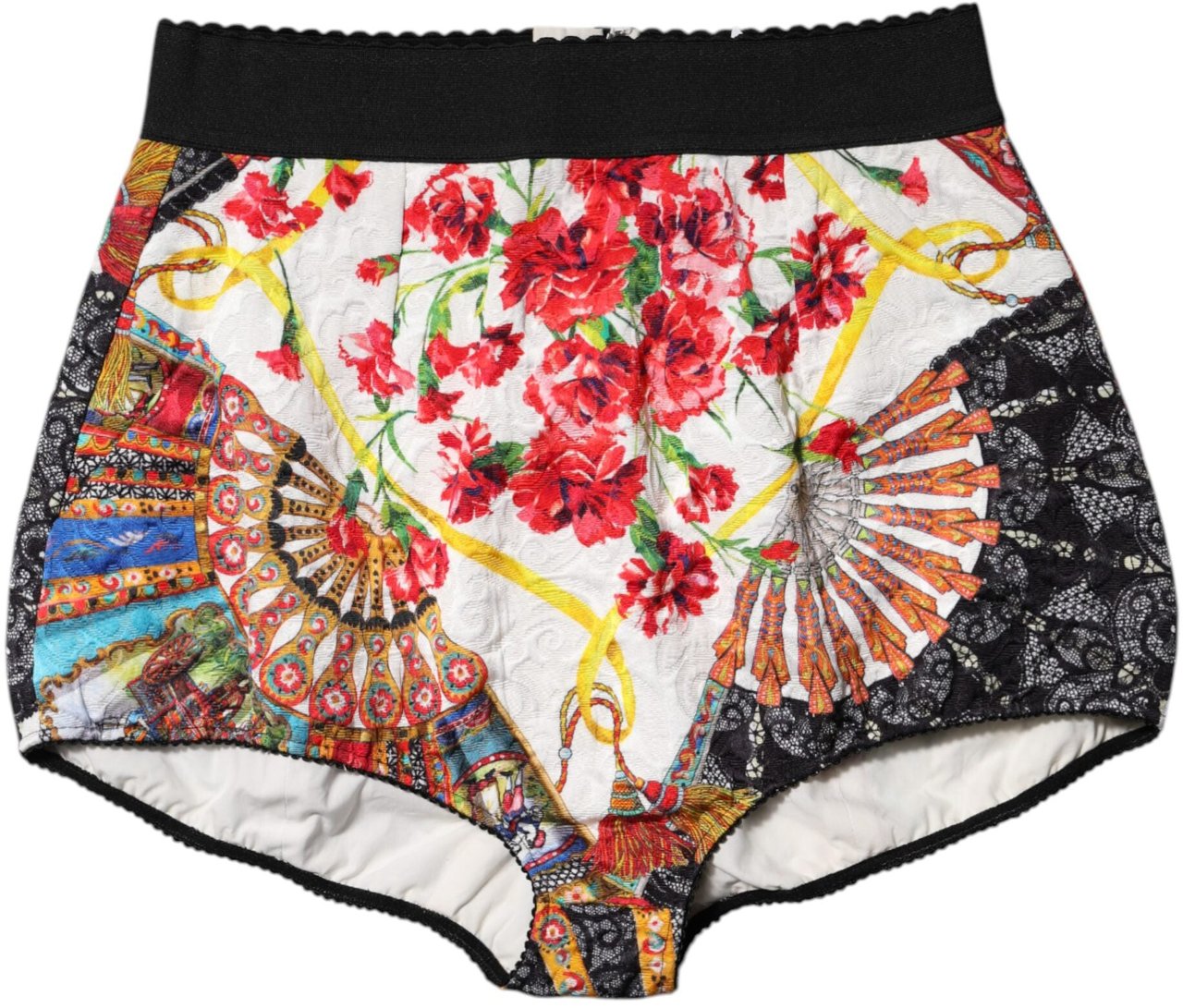Dolce & Gabbana Multicolor Floral High Waist Hot Pants Shorts Divers