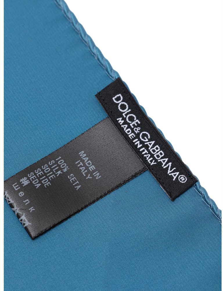 Dolce & Gabbana Dolce & Gabbana Light Blue Silk Pocket Square Blauw