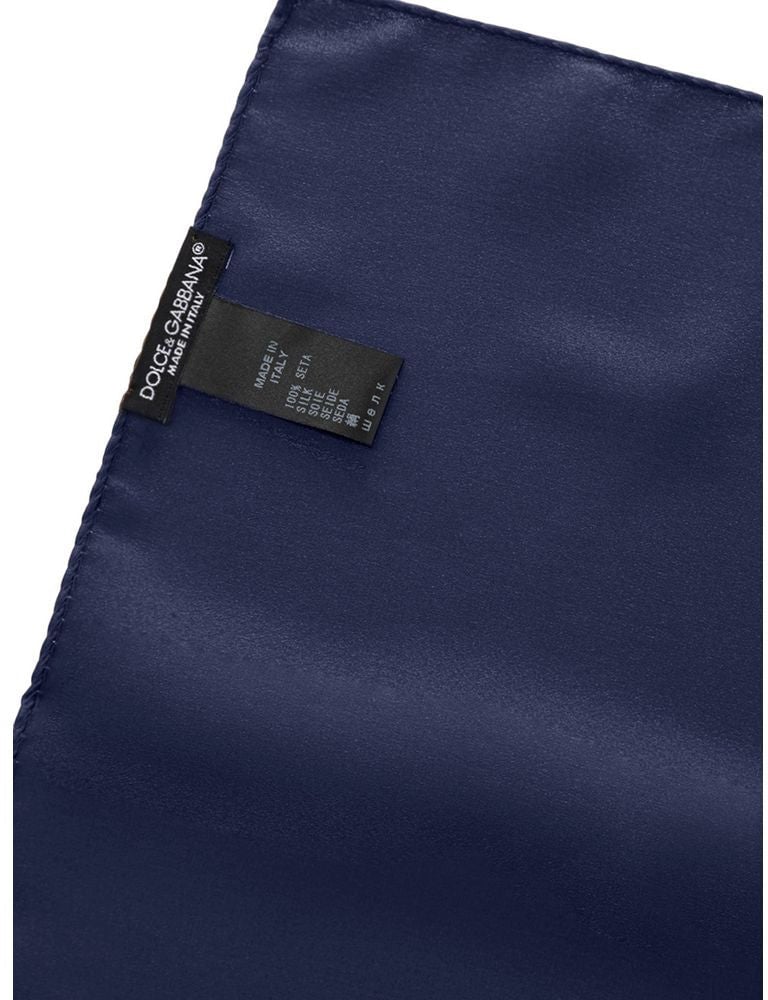 Dolce & Gabbana Dolce & Gabbana Blue Silk Pocket Square Blauw