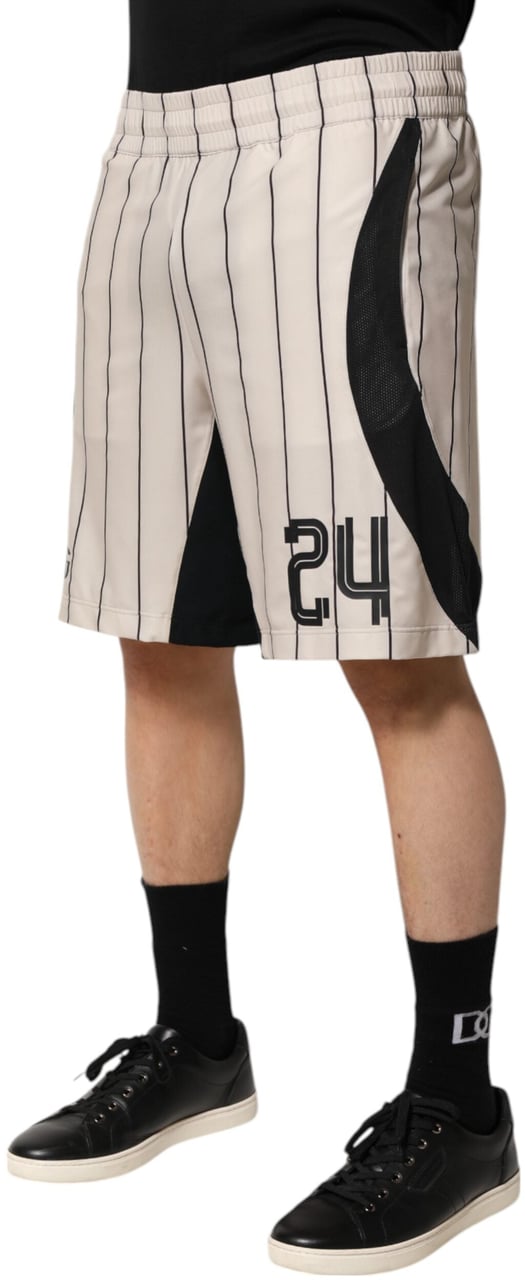 Dolce & Gabbana Off White Polyester DG Logo Sweatshorts Shorts Wit