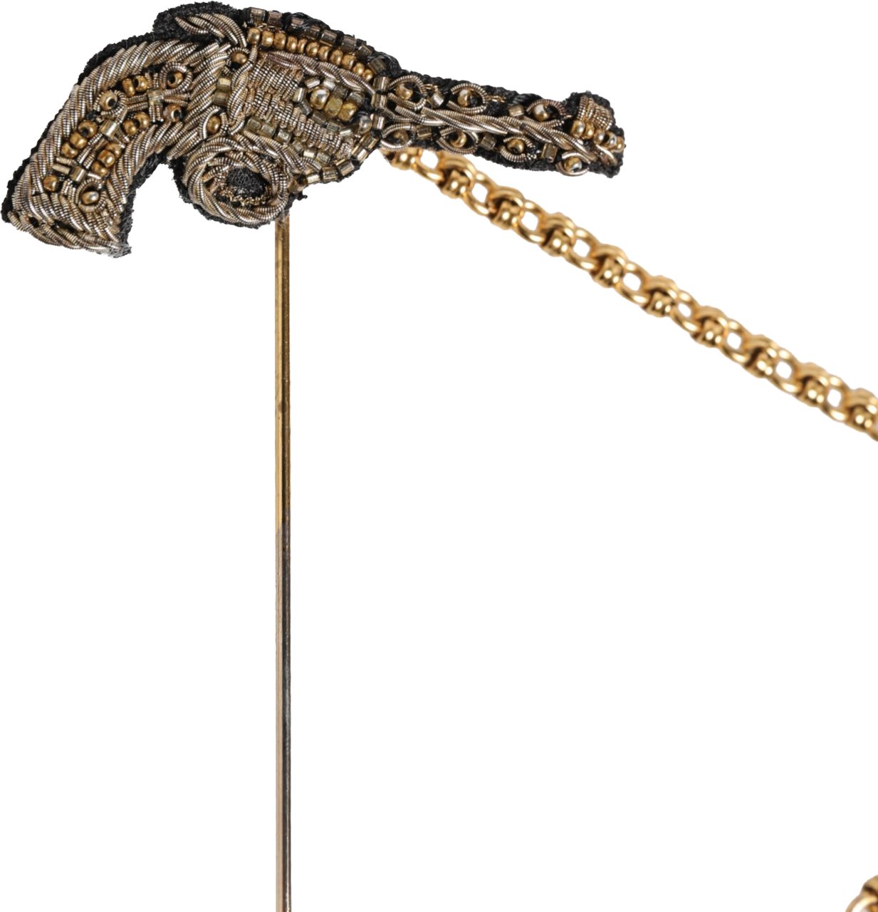 Dolce & Gabbana Lapel Pin Brass Copper Revolver Men Accessories Brooch Zwart