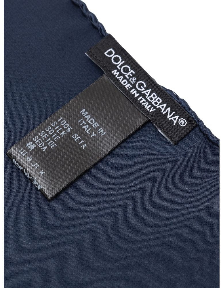 Dolce & Gabbana Dolce & Gabbana Blue Silk Pocket Square Blauw
