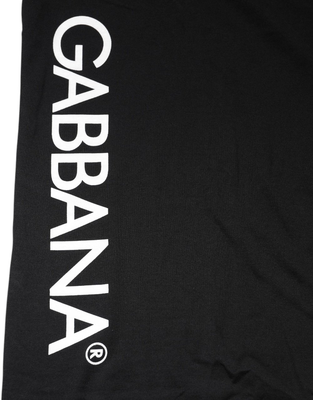 Dolce & Gabbana Black Logo Print Cotton Men Crew Neck T-shirt Zwart