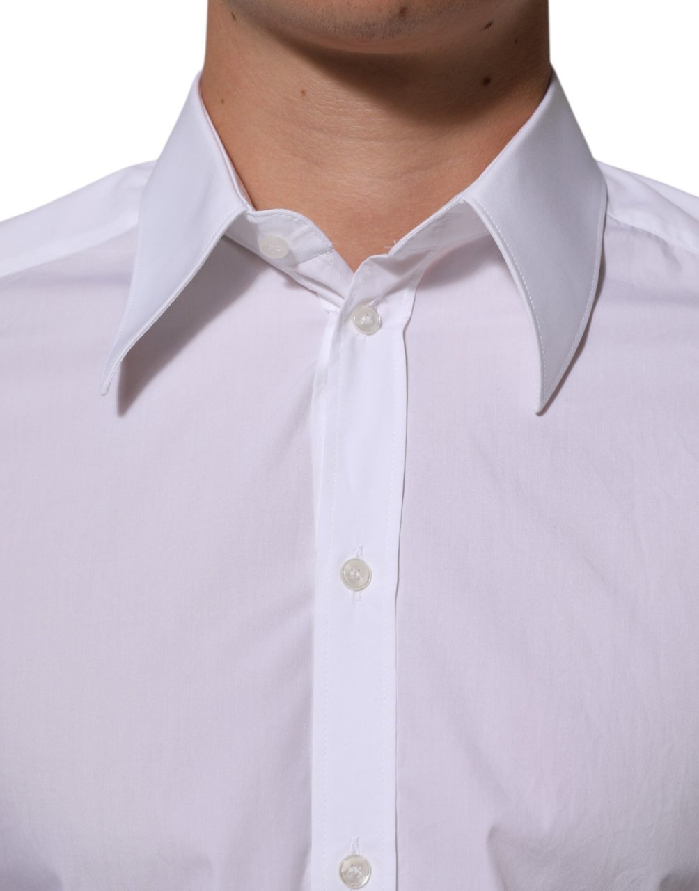 Dolce & Gabbana White Cotton MARTINI Men Formal Dress Shirt Wit