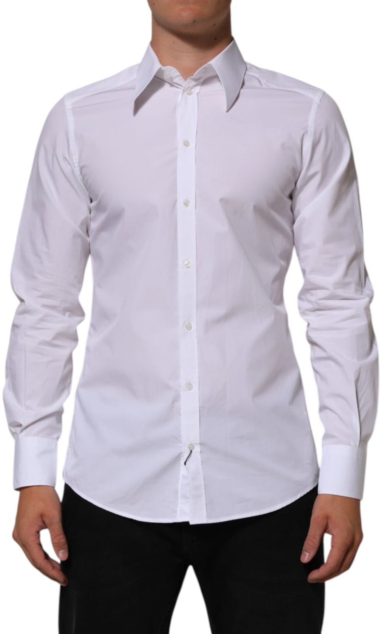 Dolce & Gabbana White Cotton MARTINI Men Formal Dress Shirt Wit