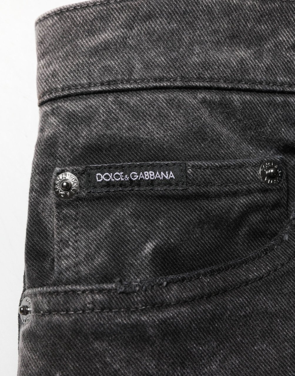 Dolce & Gabbana Black Cotton Mid Waist Denim Men Bermuda Short Zwart