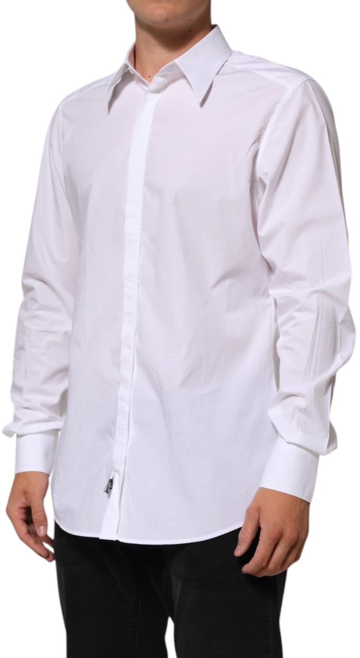 Dolce & Gabbana White Cotton MARTINI Men Formal Dress Shirt Wit