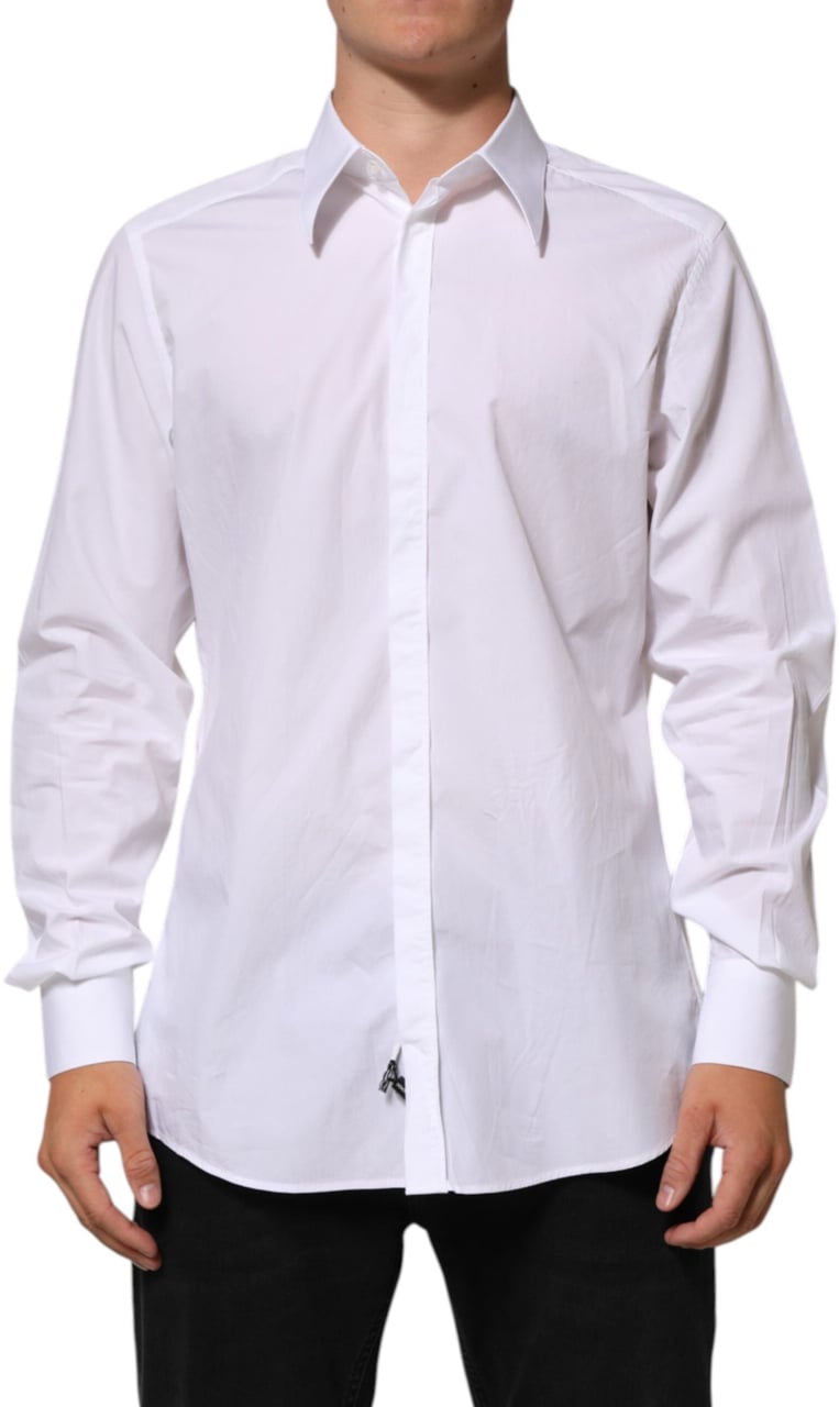 Dolce & Gabbana White Cotton MARTINI Men Formal Dress Shirt Wit