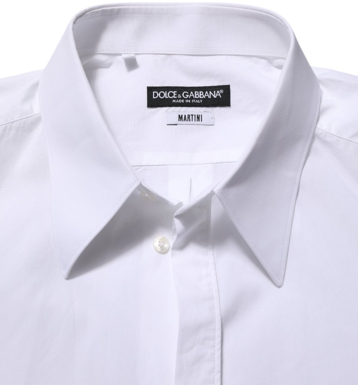 Dolce & Gabbana White Cotton MARTINI Men Formal Dress Shirt Wit