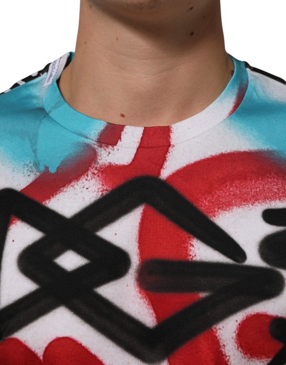 Dolce & Gabbana White Graffiti Crew Neck Short Sleeves T-shirt Wit