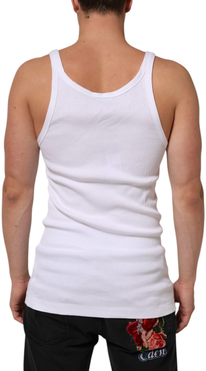 Dolce & Gabbana White Sleeveless Round Neck Tank Top T-shirt Wit