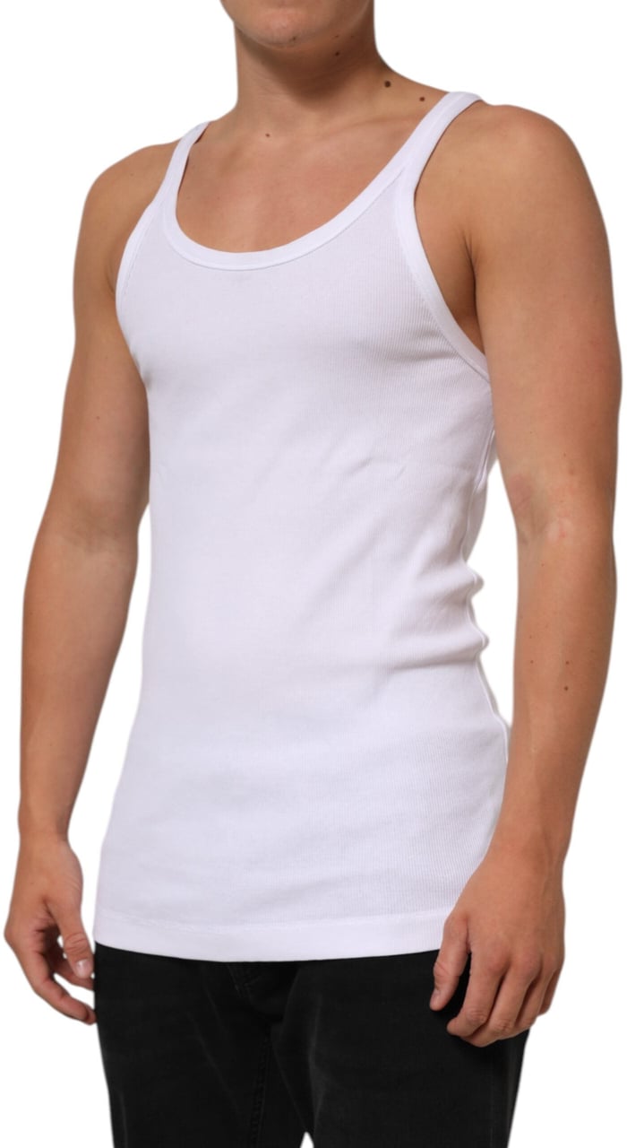 Dolce & Gabbana White Sleeveless Round Neck Tank Top T-shirt Wit