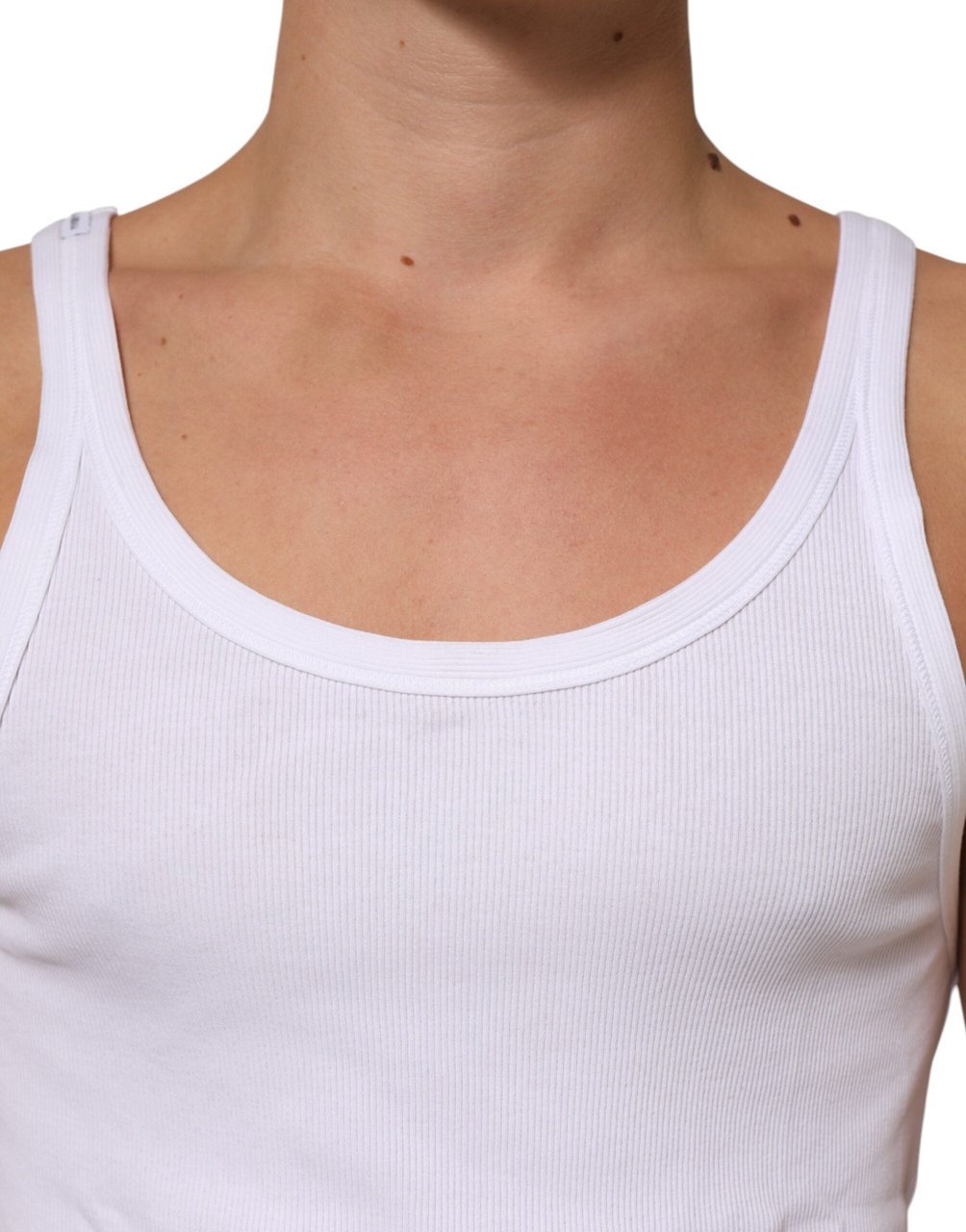 Dolce & Gabbana White Sleeveless Round Neck Tank Top T-shirt Wit