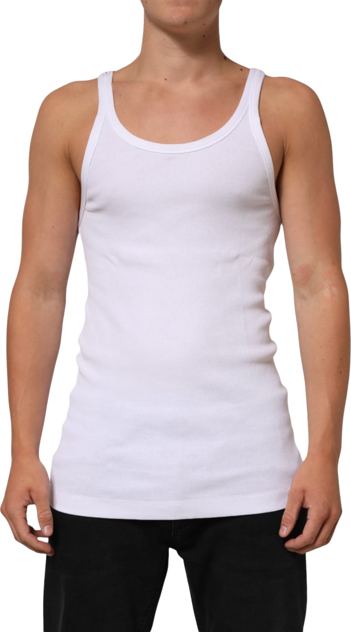 Dolce & Gabbana White Sleeveless Round Neck Tank Top T-shirt Wit