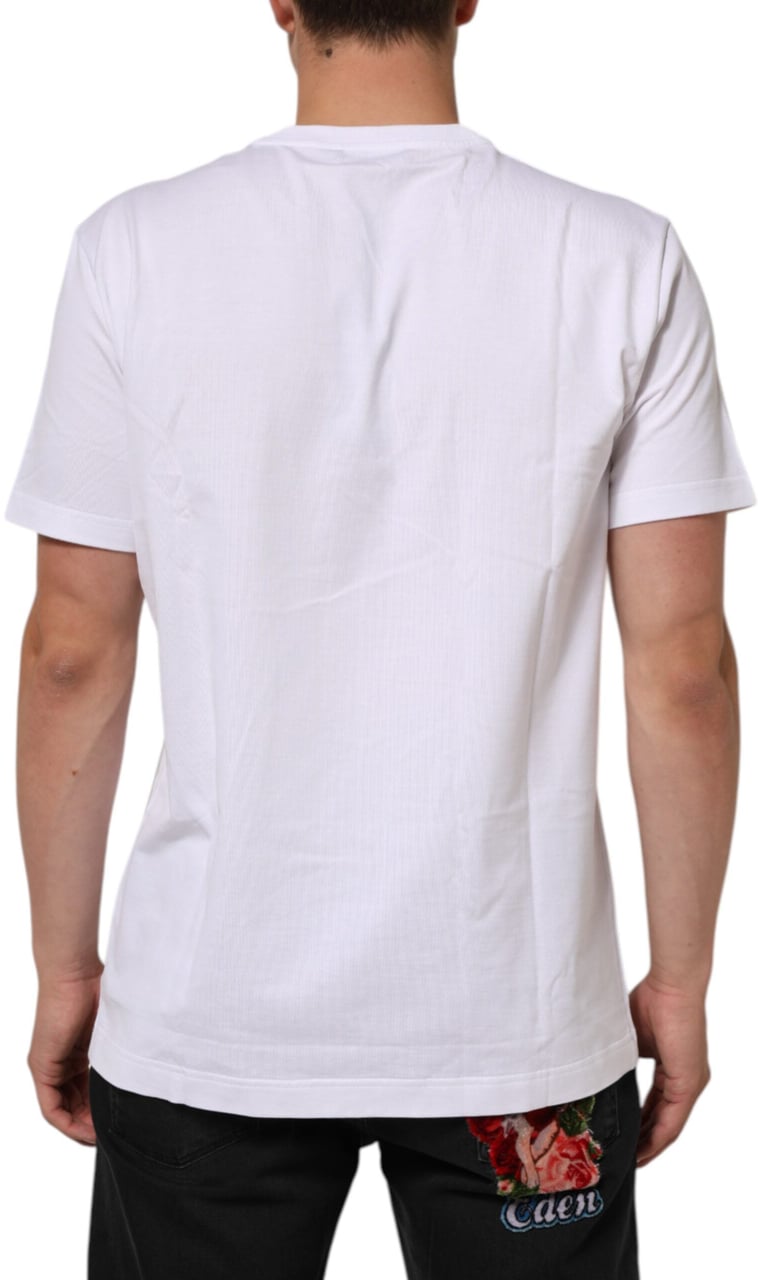 Dolce & Gabbana White Cotton Crew Neck Short Sleeves T-shirt Wit
