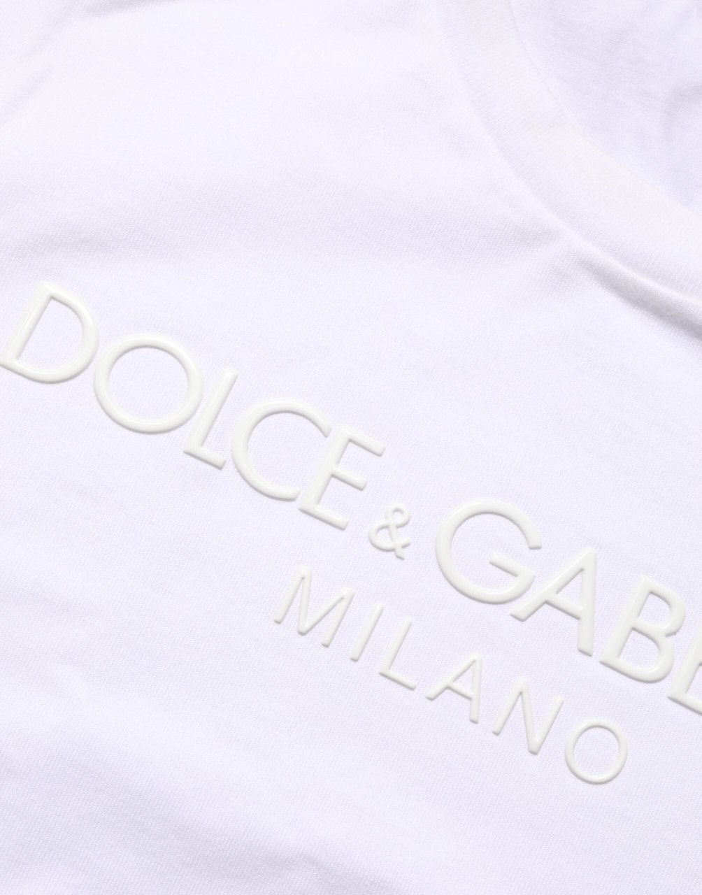 Dolce & Gabbana White Cotton Crew Neck Short Sleeves T-shirt Wit