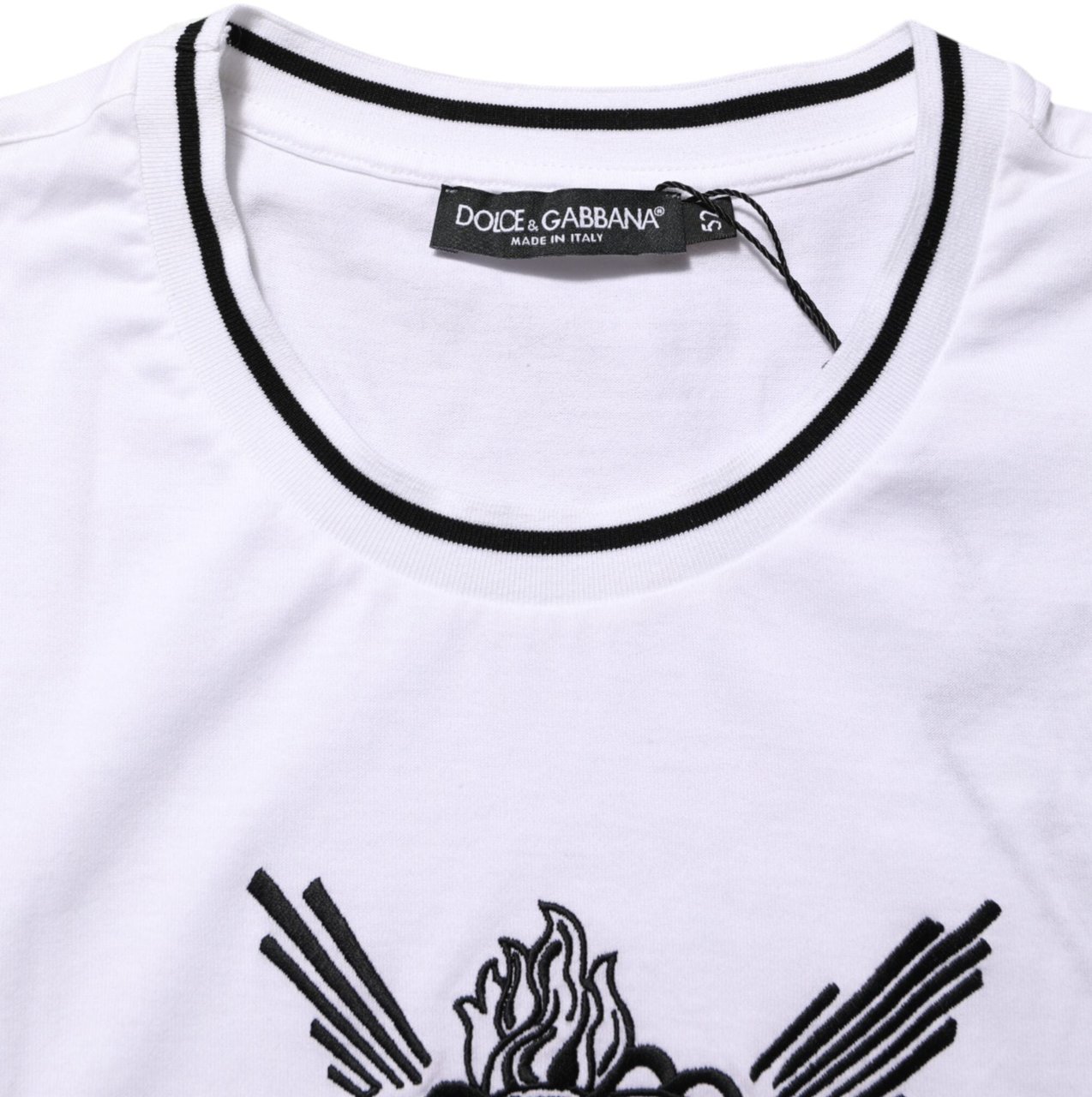 Dolce & Gabbana White Sacred Heart Short Sleeve Men T-shirt Wit