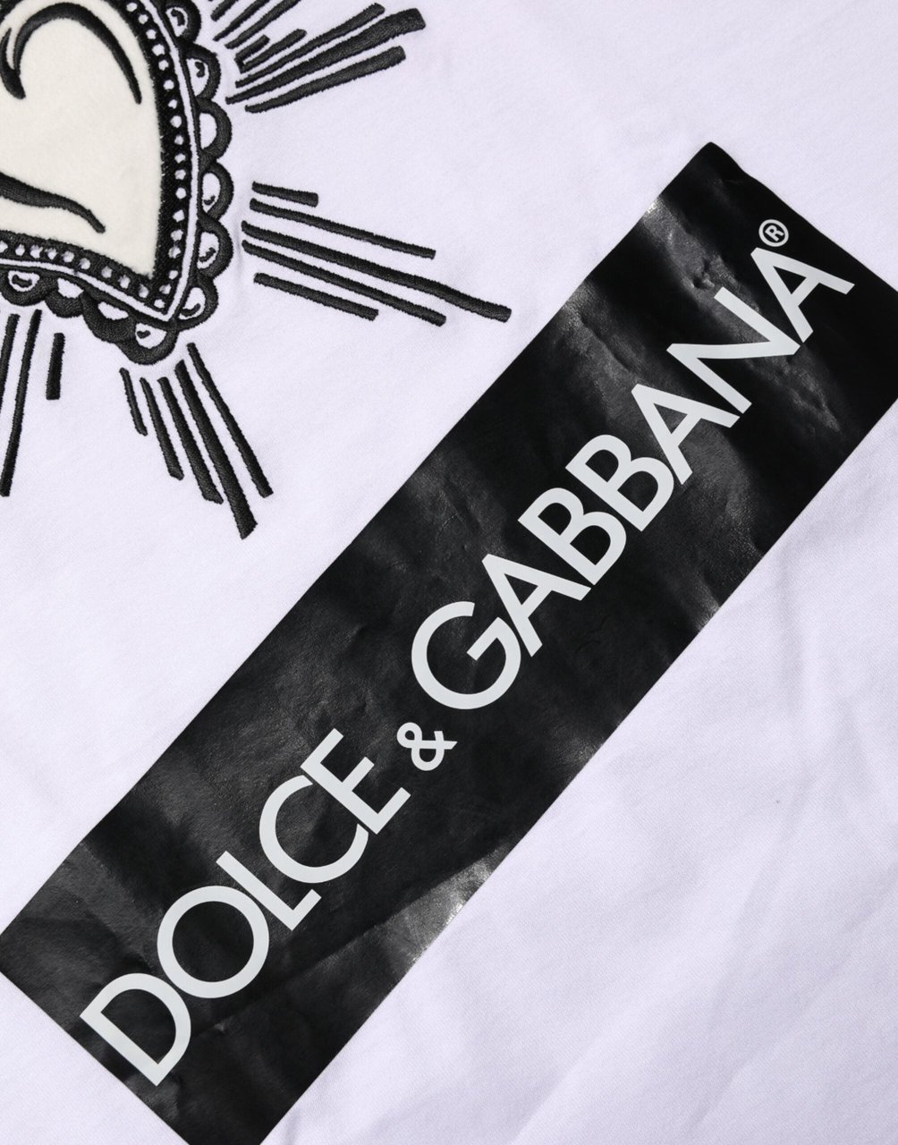 Dolce & Gabbana White Sacred Heart Short Sleeve Men T-shirt Wit