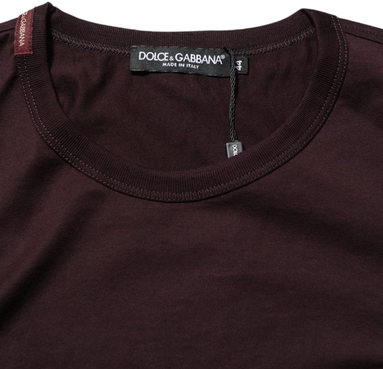 Dolce & Gabbana Brown Logo Plaque Cotton Crew Neck T-shirt Bruin
