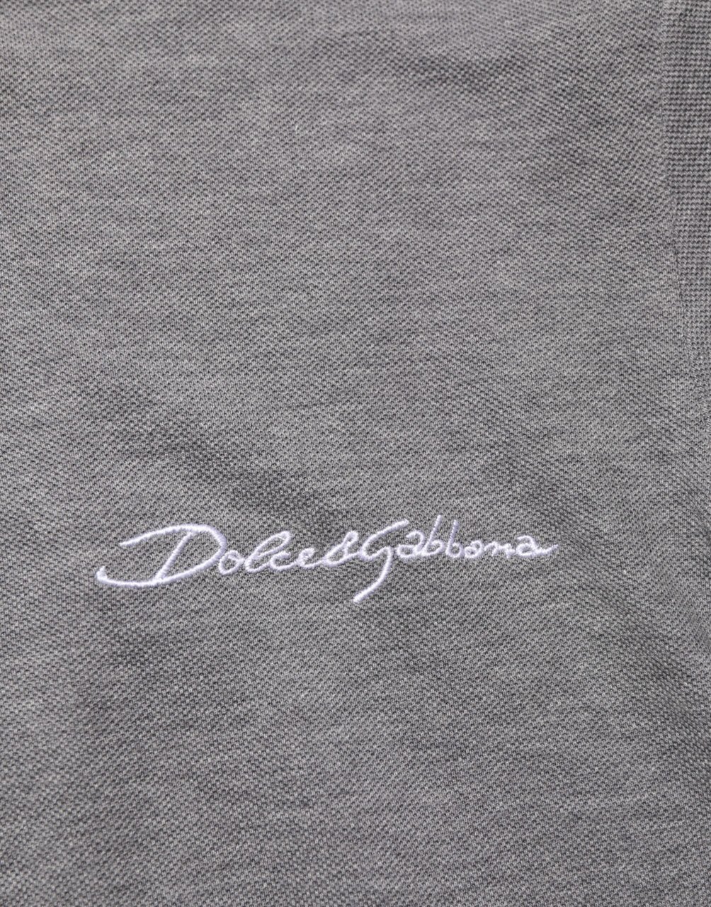 Dolce & Gabbana Gray Logo Embroidery Collared Polo T-shirt Grijs