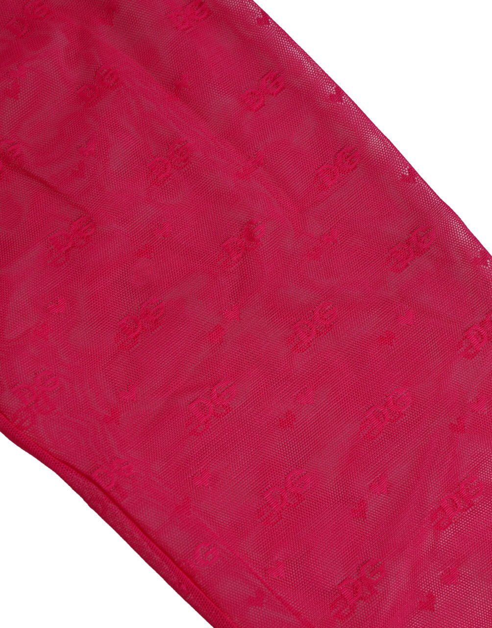 Dolce & Gabbana Fuchsia Nylon Logo Lace Leggings Pants Underwear Roze