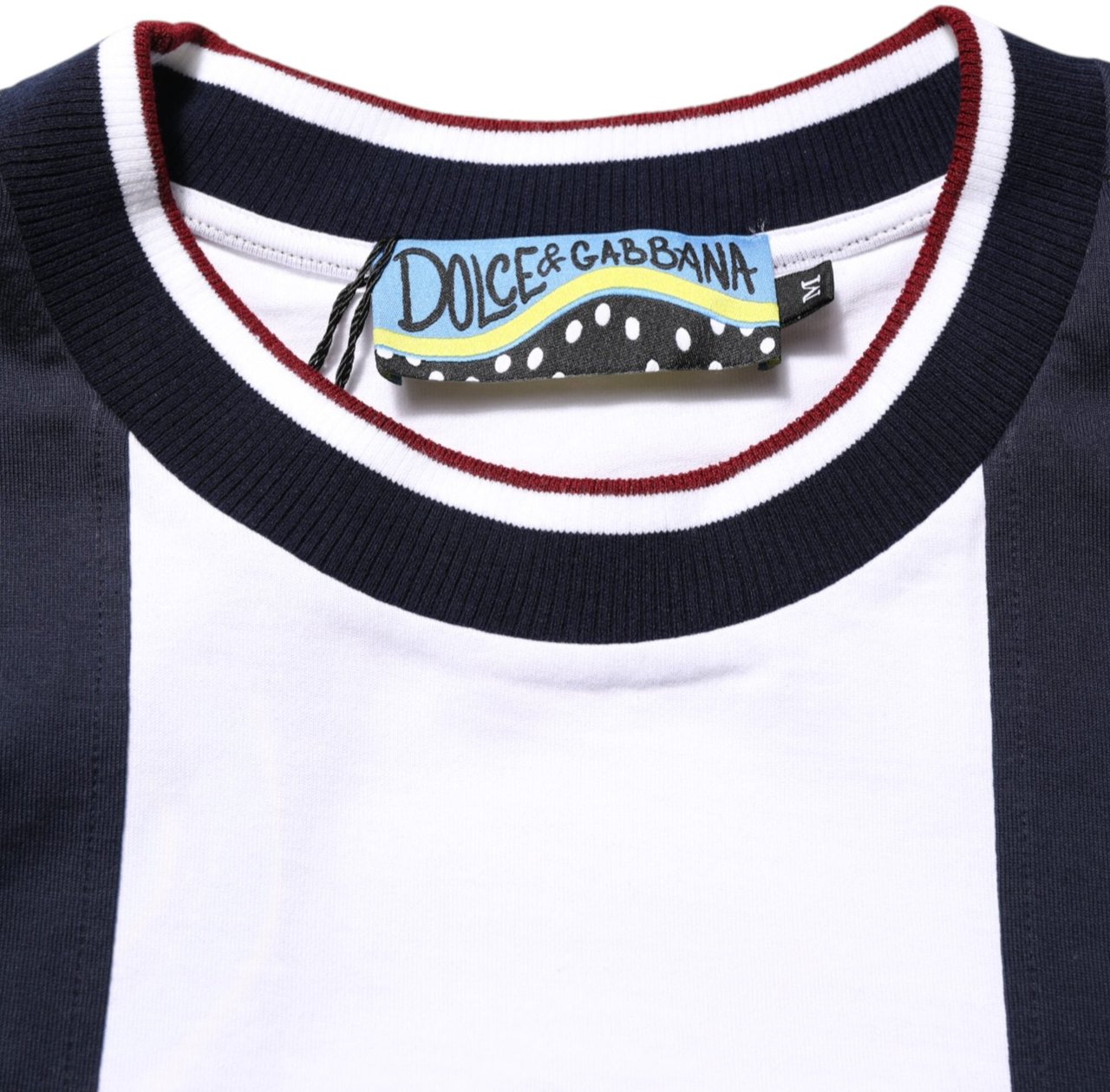 Dolce & Gabbana Multicolor Striped Cotton Men Crew Neck T-shirt Divers