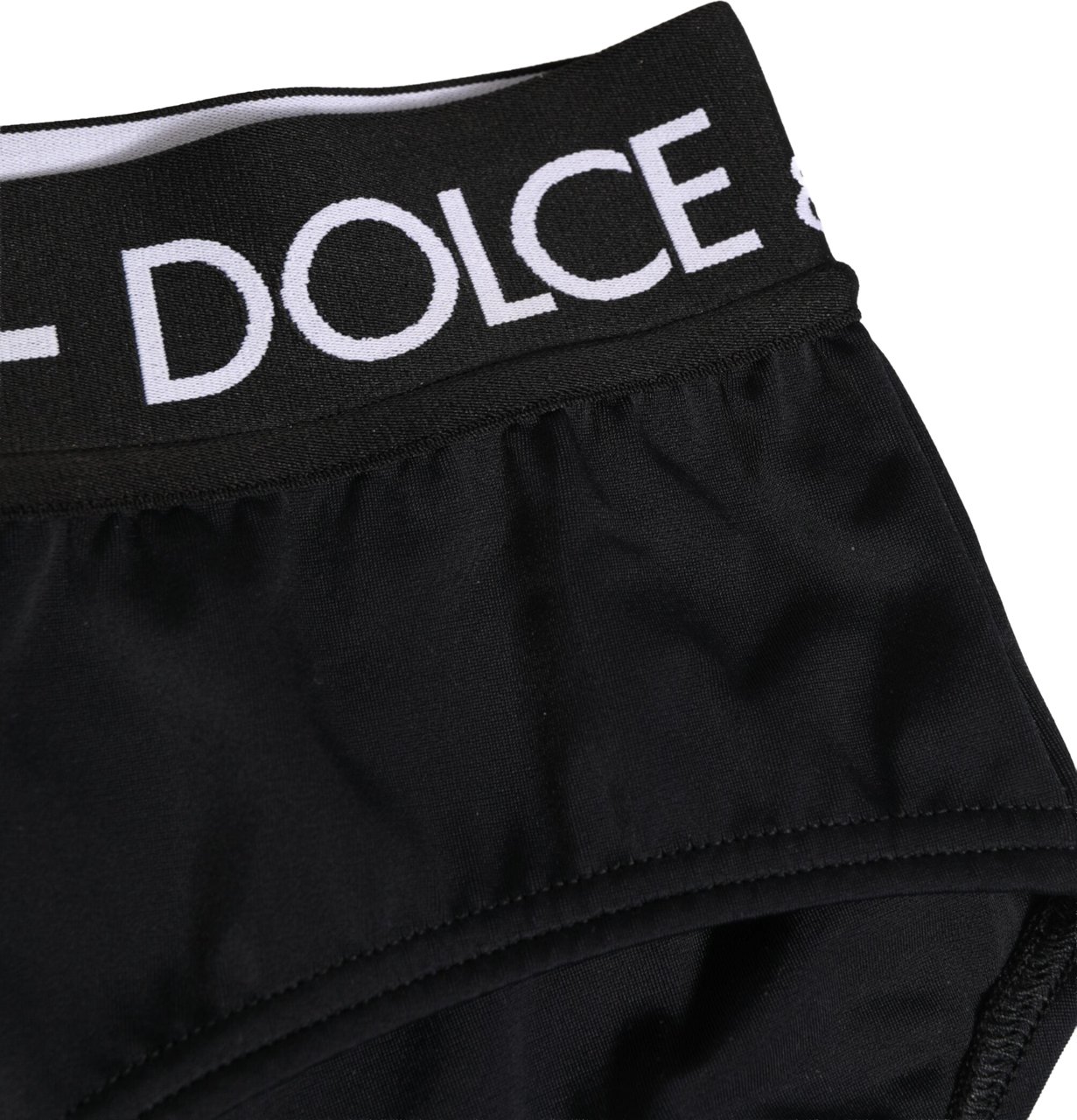 Dolce & Gabbana Black Nylon Logo Waistband Shorts Underwear Zwart