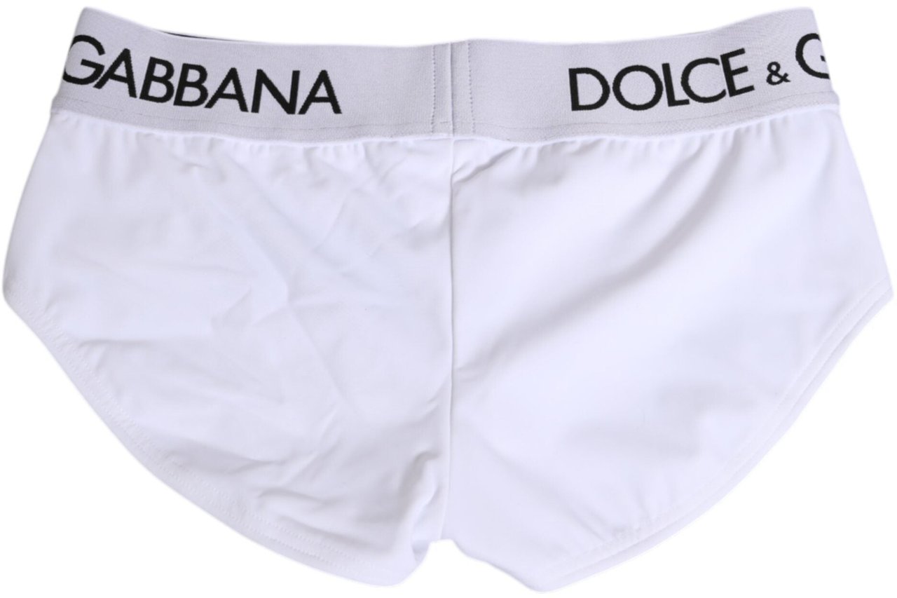 Dolce & Gabbana White Nylon Logo Waistband Shorts Underwear Wit