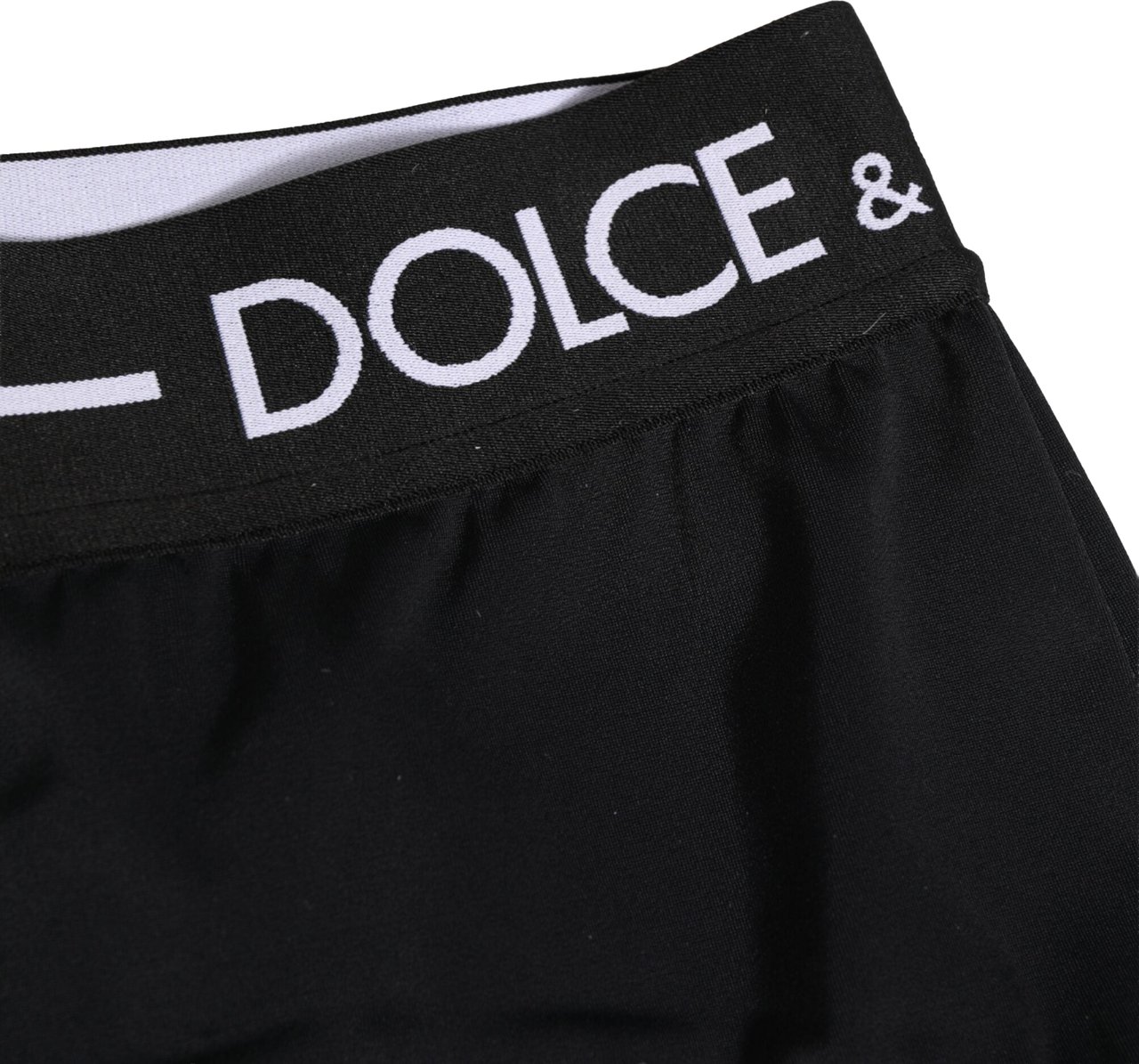 Dolce & Gabbana Black Nylon Logo Waistband Shorts Underwear Zwart