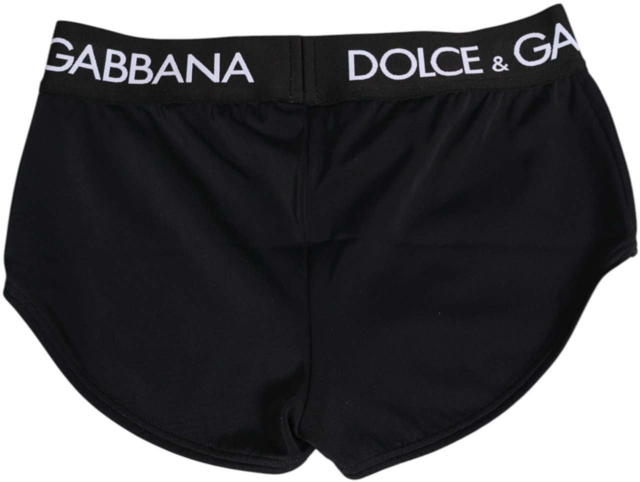 Dolce & Gabbana Black Nylon Logo Waistband Shorts Underwear Zwart