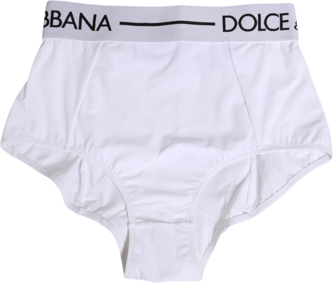 Dolce & Gabbana White Nylon Logo Waistband Coulotte Underwear Wit
