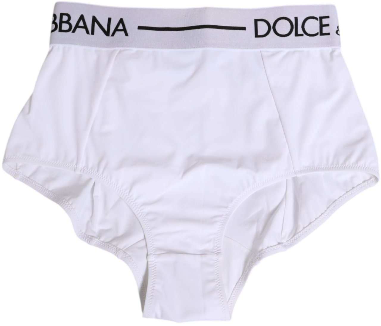 Dolce & Gabbana White Nylon Logo Waistband Coulotte Underwear Wit