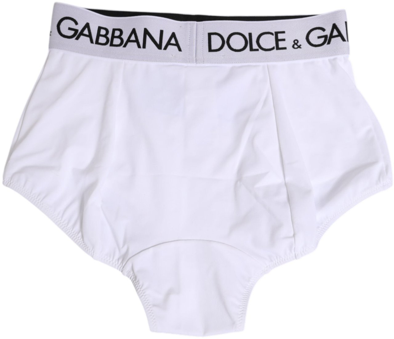 Dolce & Gabbana White Nylon Logo Waistband Coulotte Underwear Wit
