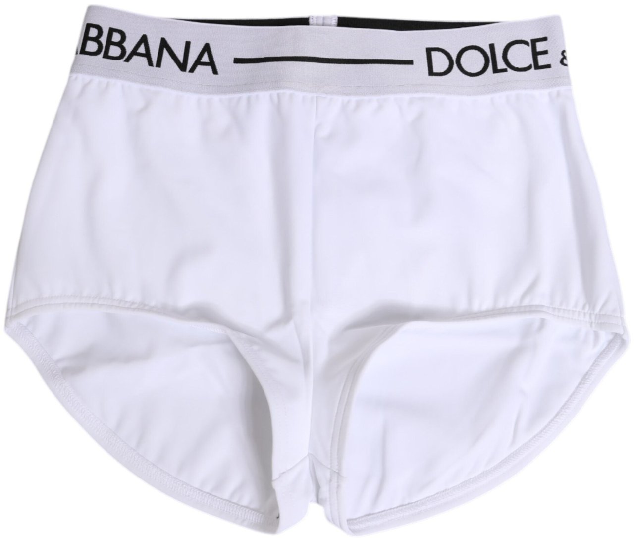 Dolce & Gabbana White Nylon Logo Waistband Shorts Underwear Wit