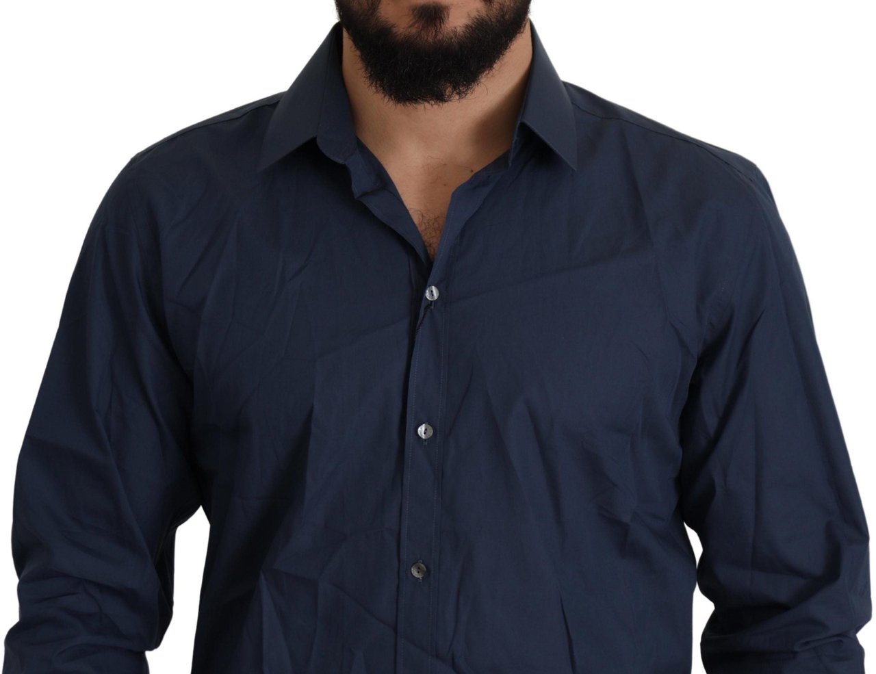 Dolce & Gabbana Blue Cotton MARTINI Slim Fit Dress Shirt Blauw