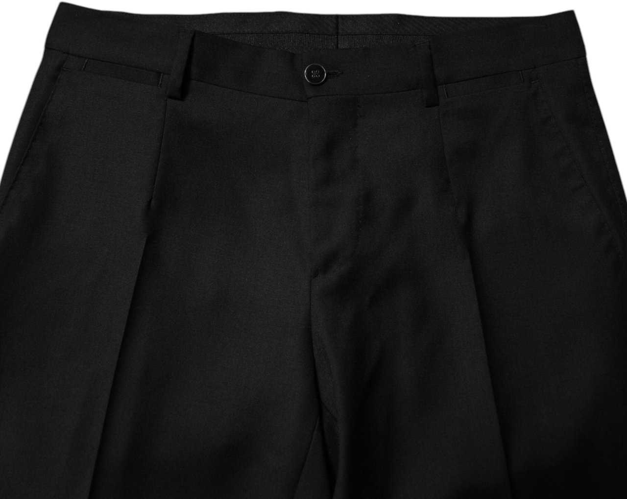 Dolce & Gabbana Black Wool Formal Men Slim Pants Zwart