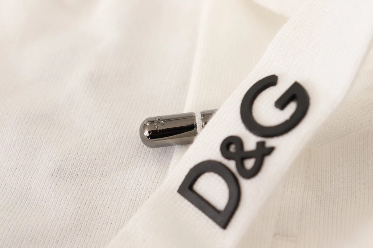 Dolce & Gabbana White Cotton Logo Patch Sweatpants Jogging Pants Wit