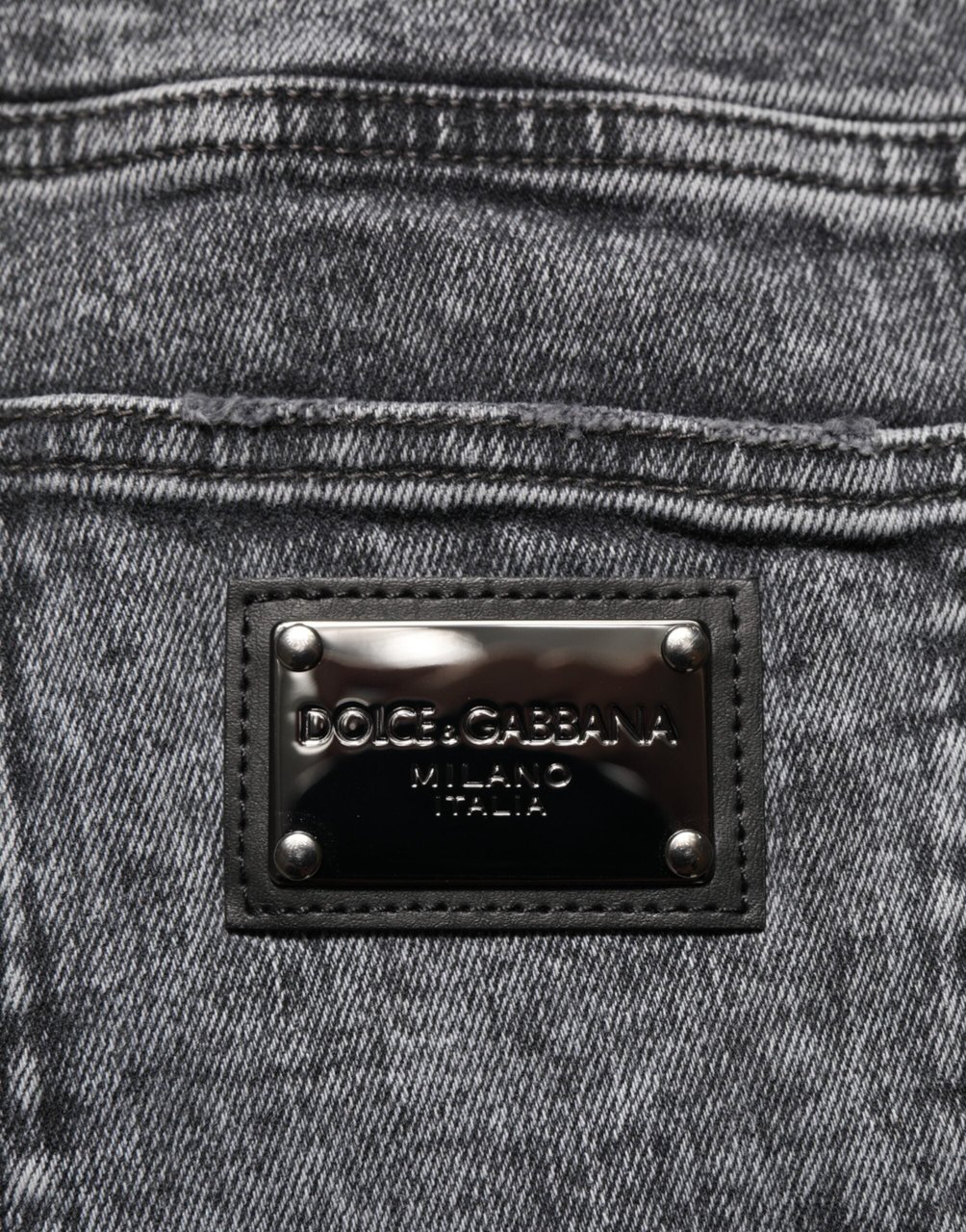 Dolce & Gabbana Gray Cotton Slim Fit Denim Trouser Jeans Grijs