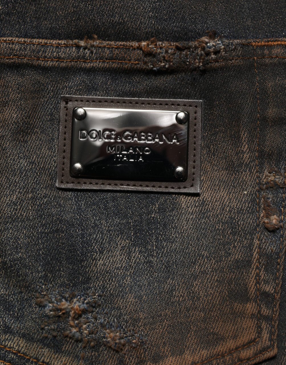 Dolce & Gabbana Black Cotton Skinny Tattered Men Denim Jeans Zwart