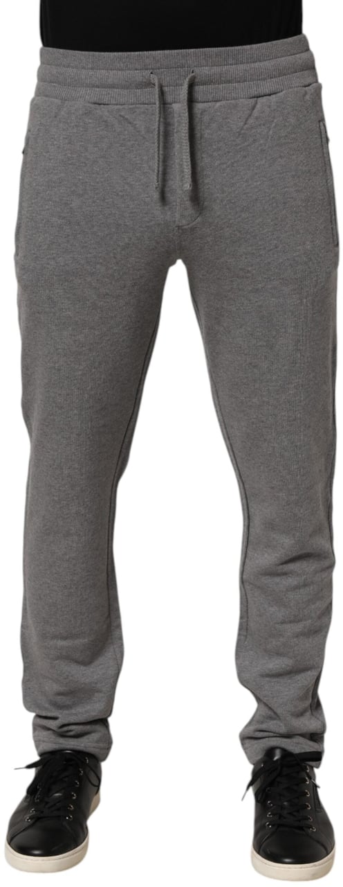 Dolce & Gabbana Cotton Jogger Sweatpants Trouser Gray Grijs