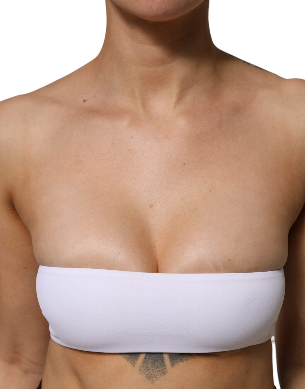 Dolce & Gabbana White Nylon Blend Bandeau Strapless Tube Top Wit