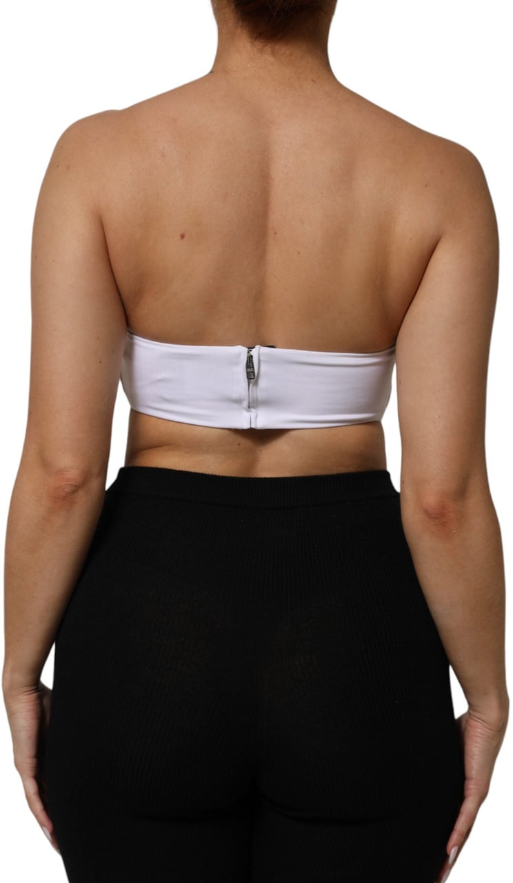 Dolce & Gabbana White Nylon Blend Bandeau Strapless Tube Top Wit