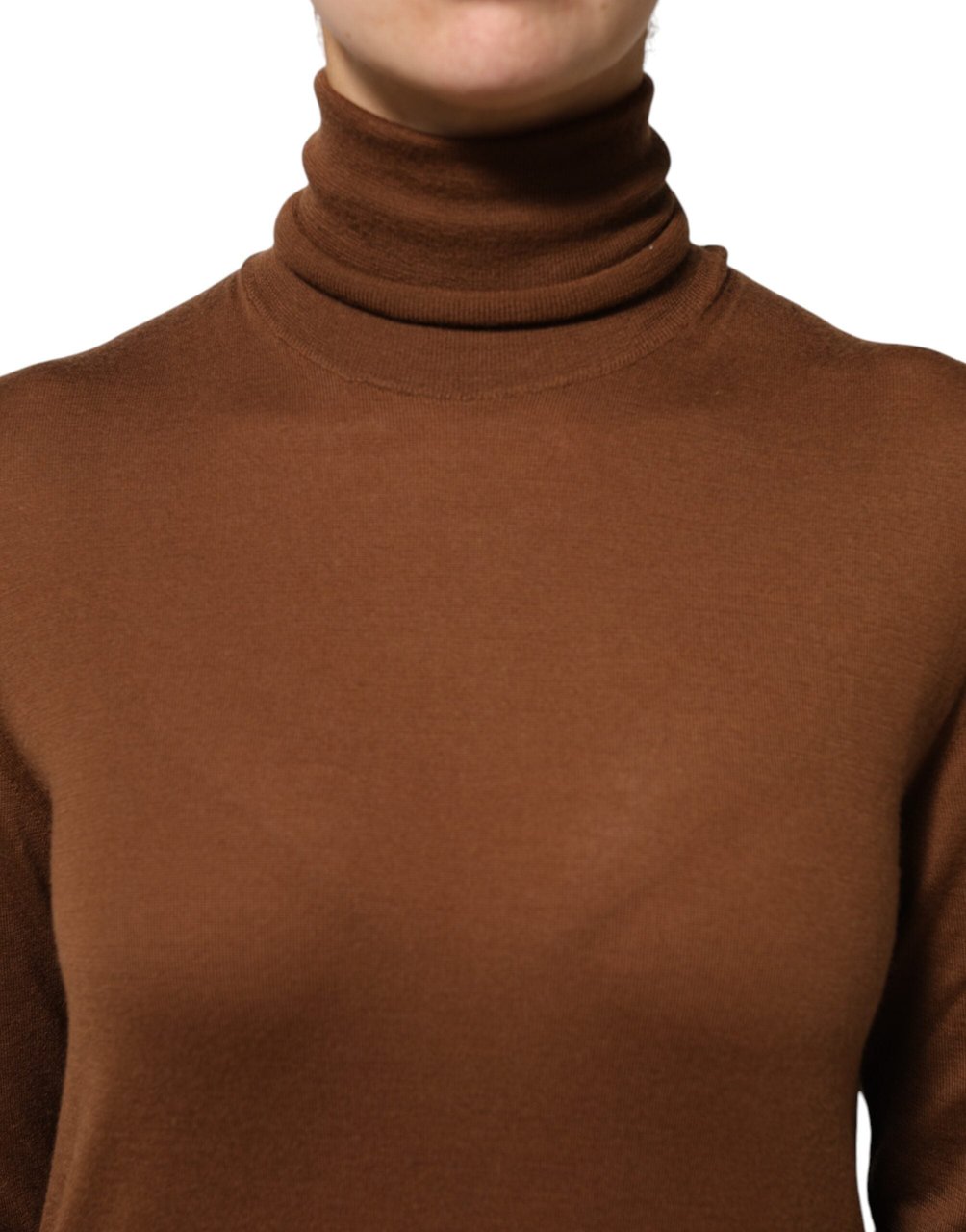 Dolce & Gabbana Brown Cashmere Turtle Neck Pullover Sweater Bruin