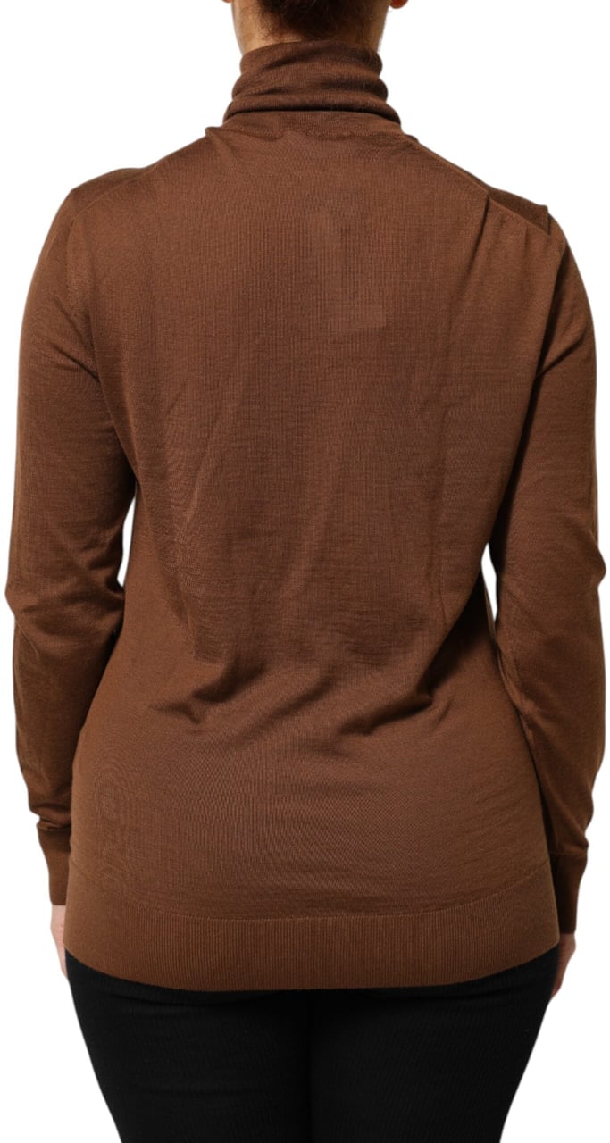 Dolce & Gabbana Brown Cashmere Turtle Neck Pullover Sweater Bruin