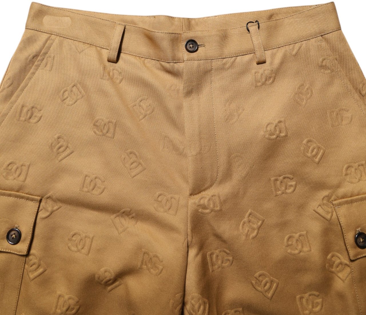 Dolce & Gabbana Brown Cotton Stretch Logo CargoBermuda Shorts Bruin