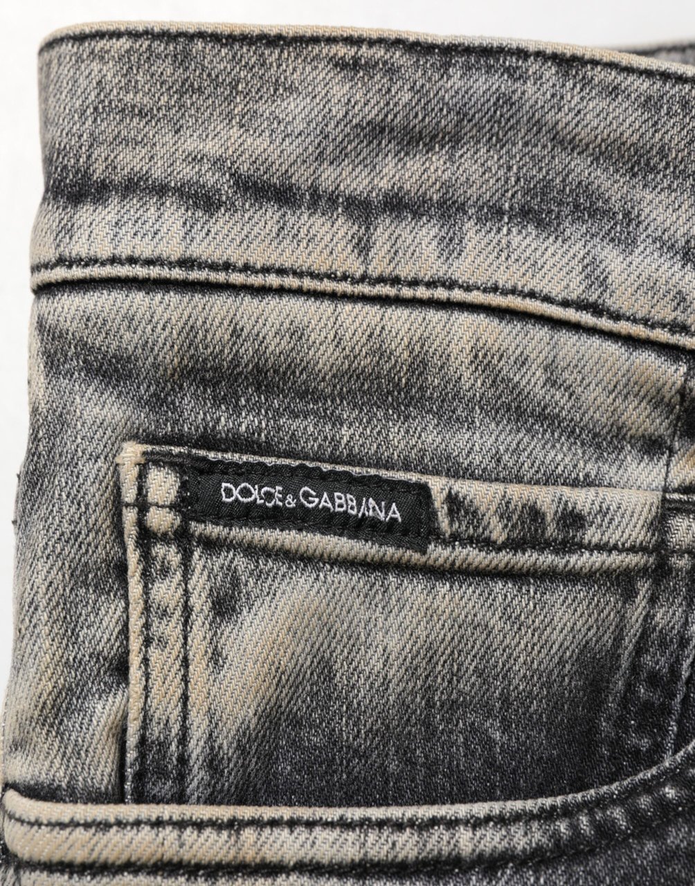 Dolce & Gabbana Gray Cotton Stretch Slim Fit Men Denim Jeans Grijs