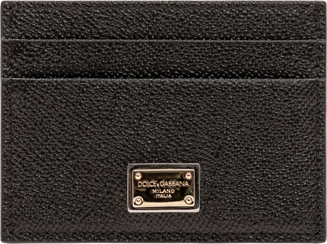 Dolce & Gabbana Portacarte con Placca Logo Zwart