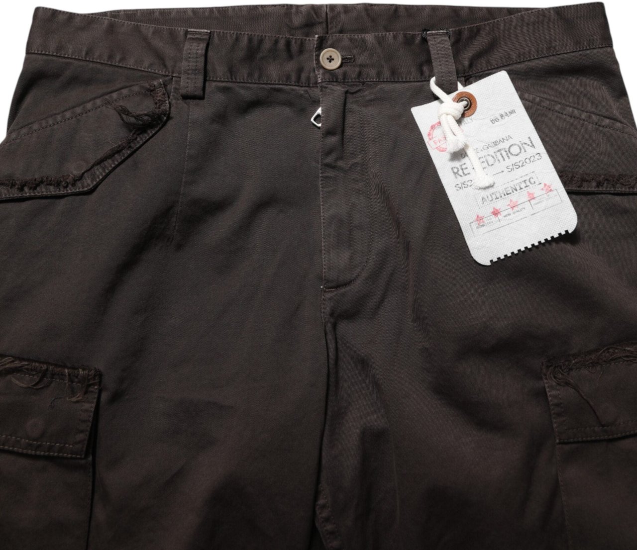 Dolce & Gabbana Brown Re- Edition Cotton Men Cargo Pants Bruin