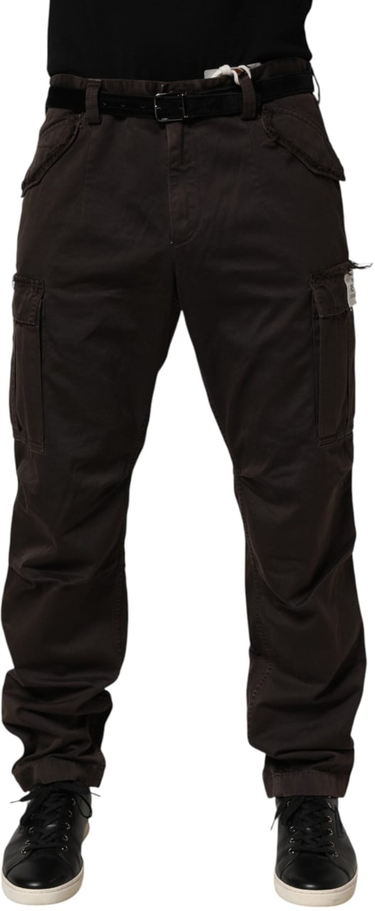 Dolce & Gabbana Brown Re- Edition Cotton Men Cargo Pants Bruin
