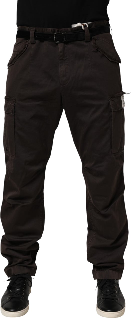 Dolce & Gabbana Brown Re- Edition Cotton Men Cargo Pants Bruin